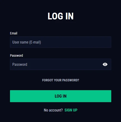 Форма входу Favbet із полями email та пароля