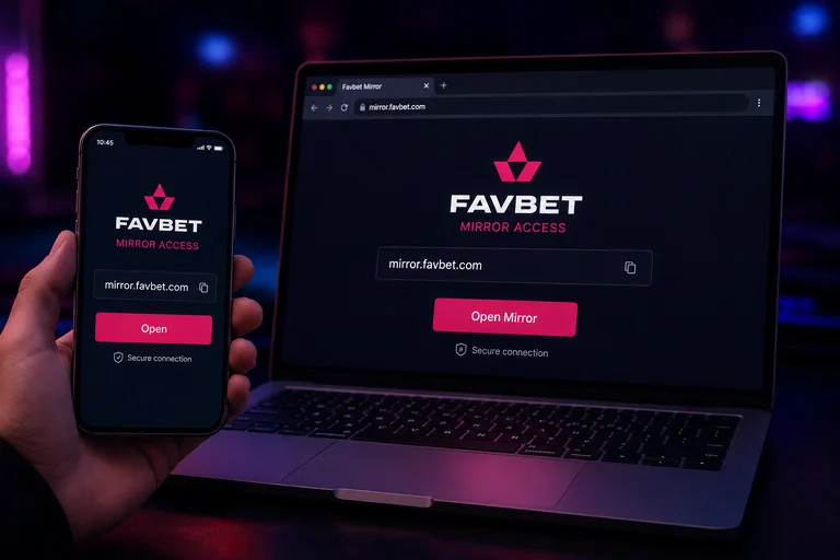 Ілюстрація: перехід на дзеркало Favbet зі смартфона та комп'ютера